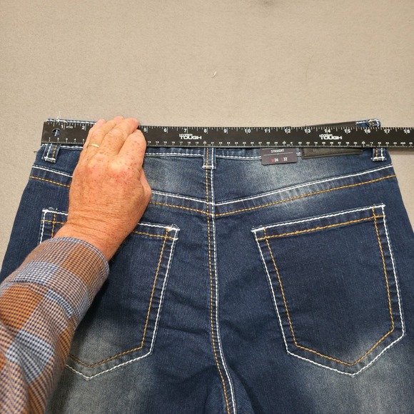 True‎ Luck Men's Stretch Straight Denim Blue Jeans Size 34x33.5 NWT - Picture 6 of 7
